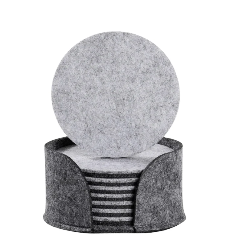 

felt Coaster Cookware Pan Protector multi shapes felt table mat, Grey