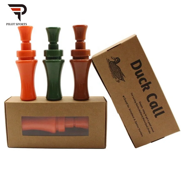 

PILOT SPORTS Hotsale Duck Goose Bird Colorful Acrylic Wood Voice Trap Whistle Hunting Decoys Hunting Green Duck Call, Customized