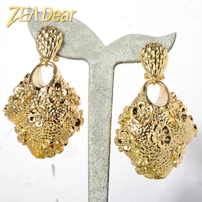

Zeadear jewelry Bohemian exaggerated earings Fashion party gold earrings for women, 14k gold plated