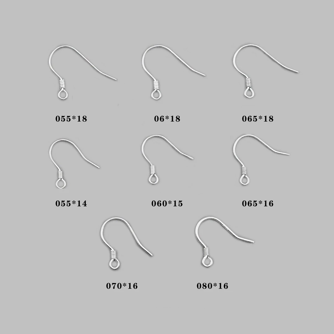 

Assorted 925 sterling silver simple earring hooks minimalist earring wire clip backs fish hook DIY handmade earring accessories