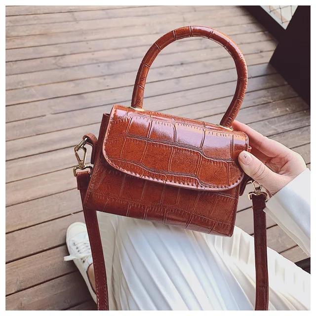 

2021 Stylish Stone Pattern Cross Body Handbags for Women Small Square Designer Bag Simple Fashion Korean Shoulder Bag, Picture