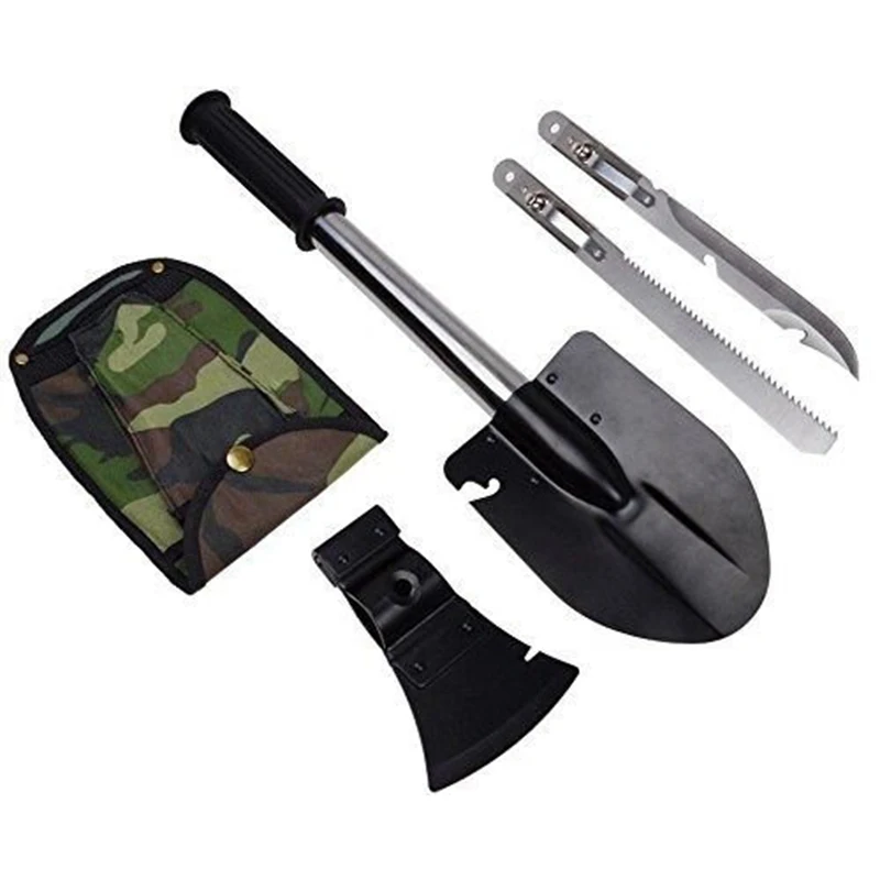 

Four in One Folding Multifunctional Shovel Camping Axe Blade Outdoor Folding Saw Travel Garden Camping Tools High-carbon Steel