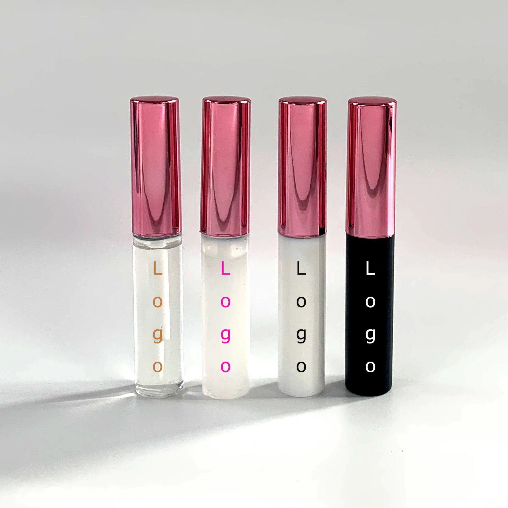 

Wholesale custom logo private label strong eyelash glue  pink top lash glue with box, Black white clear