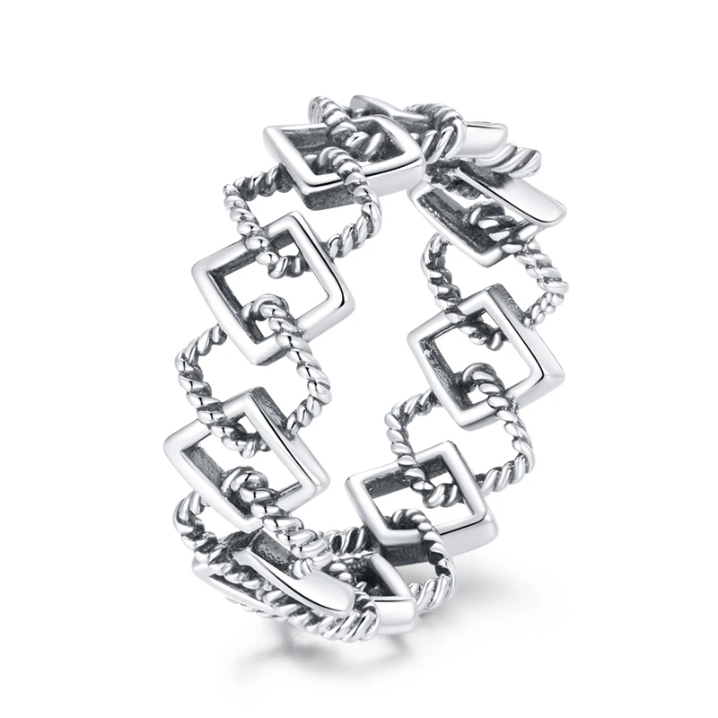 

SCR694 vintage style 925 sterling silver geometric rings