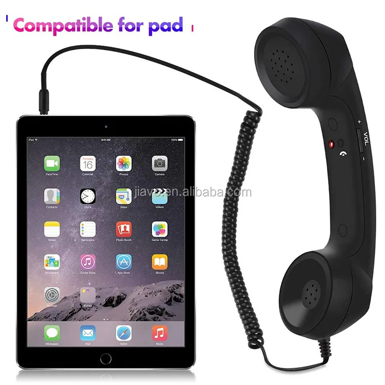 vintage universal cell phone smartphones retro handset black 3.5 mm jack 2 meter cable.jpg