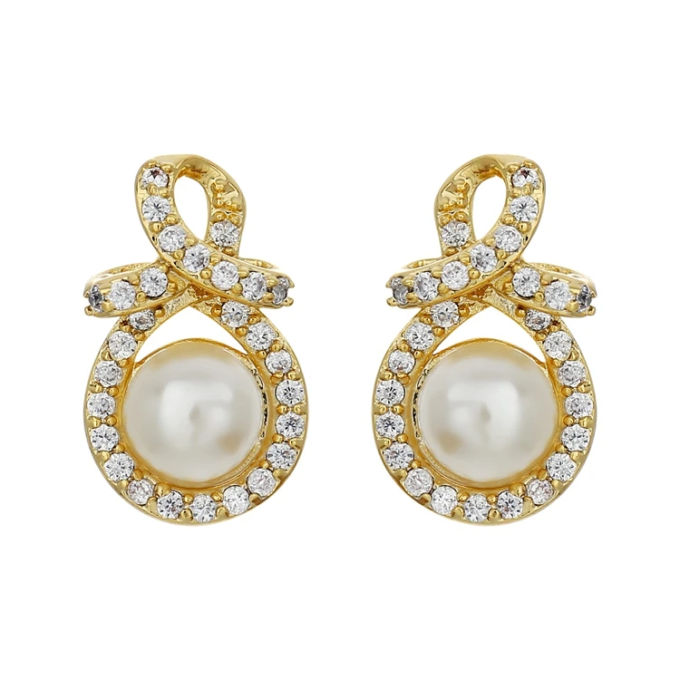 

Sell Well New Type Women Jewelry Rhinestone Pearl Earrings, White gold color;gold color;rose gold color