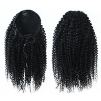 

Afro kinky curly drawstring Ponytail hair extension for black women raw Virgin human remy Hair