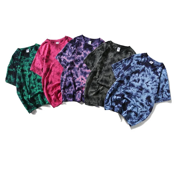 

Custom crystal wash pattern summer round neck unisex hip hop tie dye shirts,Fashion tye dye tshirt unisex