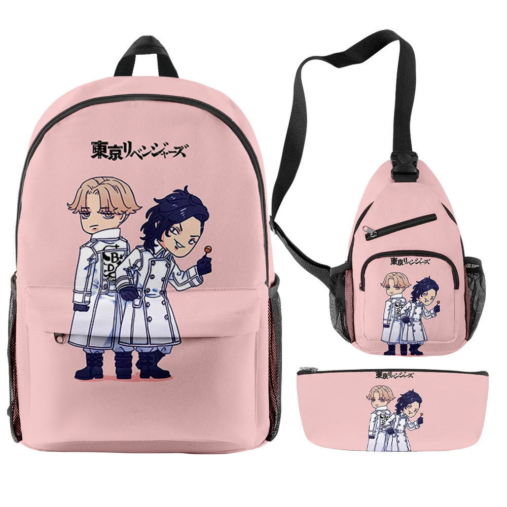 

2021 3pcs Anime tokyo revengers 3D Cigar Tobacco Circle Backpack for Boys Men Print Bag Laptop Shoulder School Bag Travel Bag, Prink with print