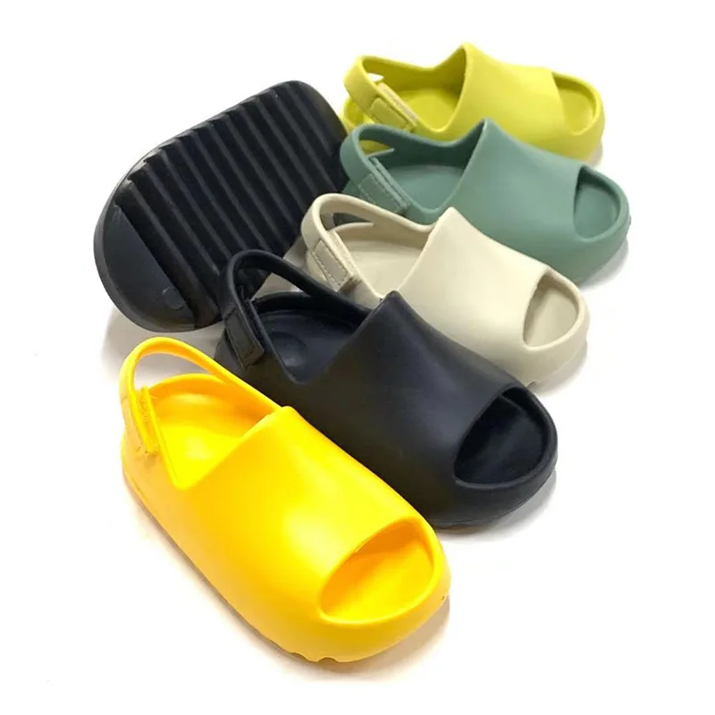 

2021 Newly Waterproof Soft Thick Eva Kids Girls Shoes Summer Outdoor Slippers Toddler House Kids Yeezy Slides, All color available