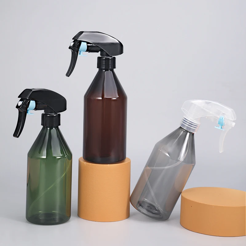 

Washing Car Liquid Cleaning Cylinder Barber Hair Plastic 500ml Square Trigger Sprayer Bottle