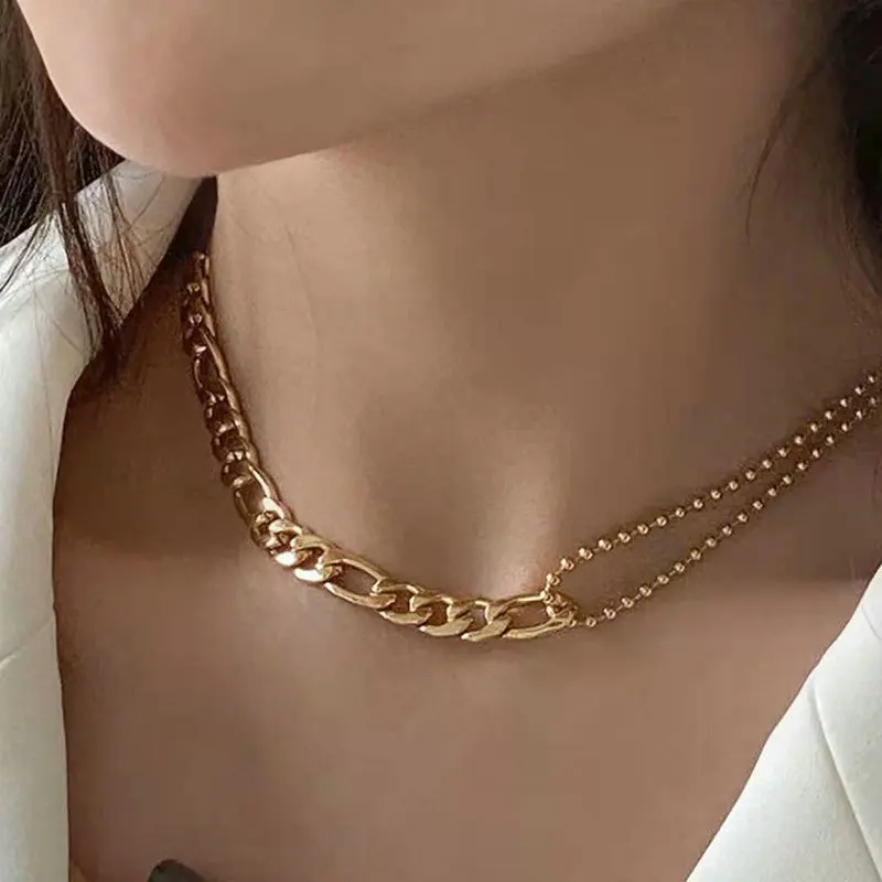 

Custom Titanium Steel Figaro Chain Necklace 18K Gold Plating 316l Stainless Steel Thick Thin Necklace Hip Hop Jewelry