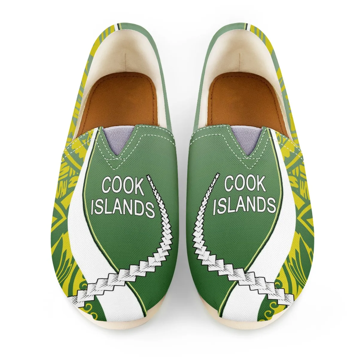 

Fashion Women's Casual Shoes Polynesian Cook Islands Flag Women Flats Print On Demand Men's Lacesless Shoes Slip-on Espadrilles