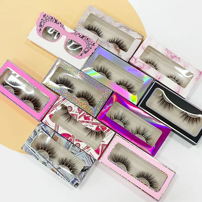 

3d 25mm mink eyelash wholesale vendor customized box packaging ffluffy other false eyelashes natural hand made full strip lashes, Black