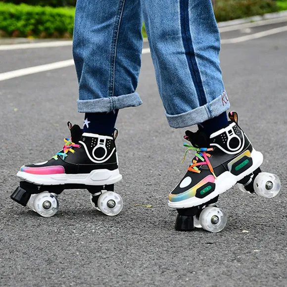 

Led Flashing Children Roller Skate Shoes With Wheels Kids Kick Out Board Wheeled Shoes Kids Retractable Wheels Roller Shoes