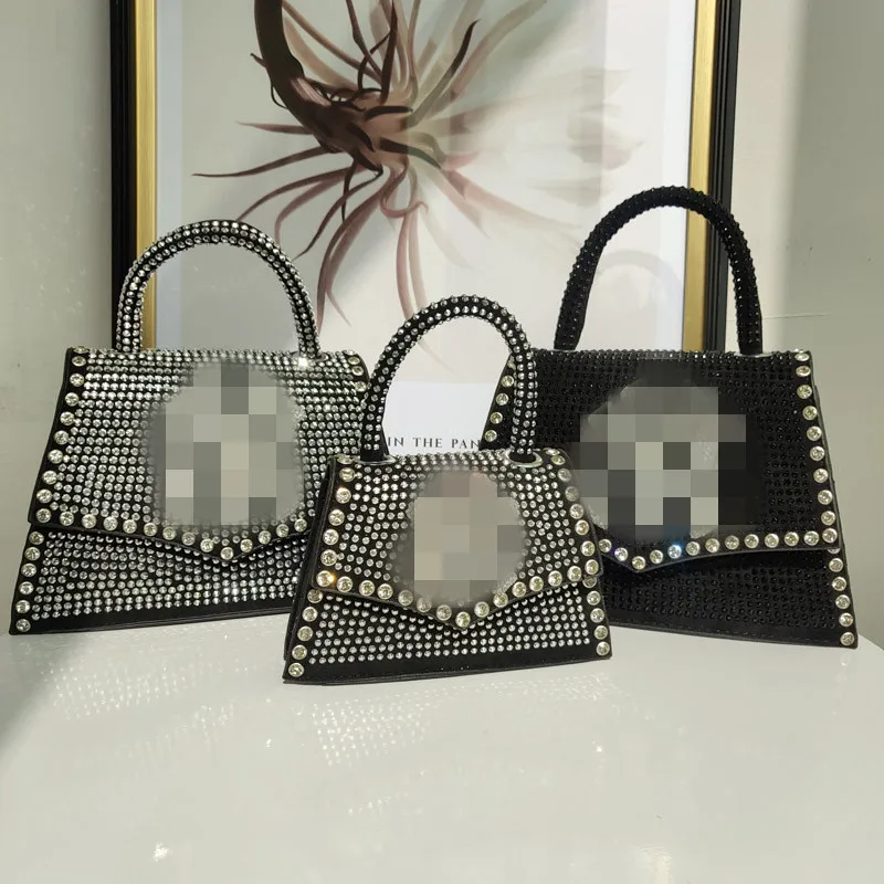 

Shiny ladies handbags and purse fashion purses crossbody sling rhinestone bag female 2021 pu leather sparkle women bags handbag
