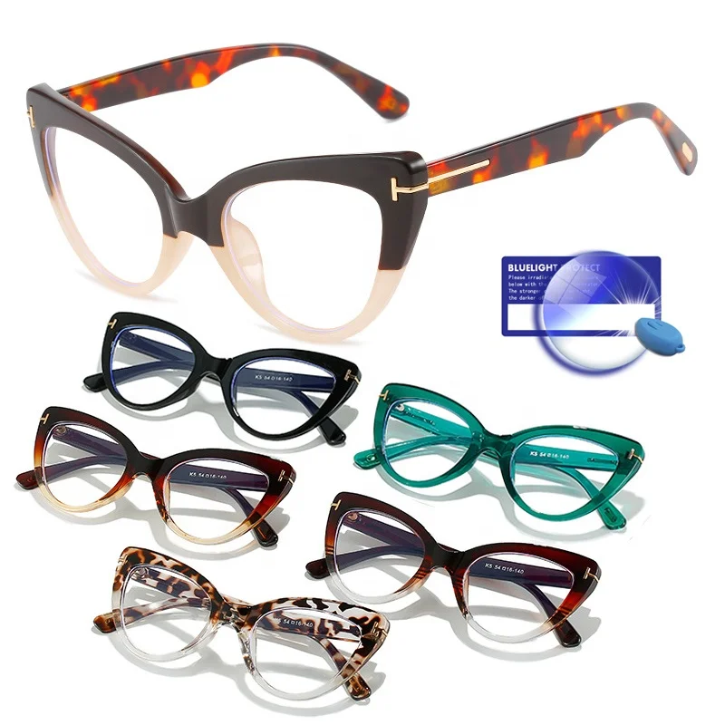 

Armazones lentes en china new arrival women cat eye high pointed eyewear anti blue light glasses for computer reading