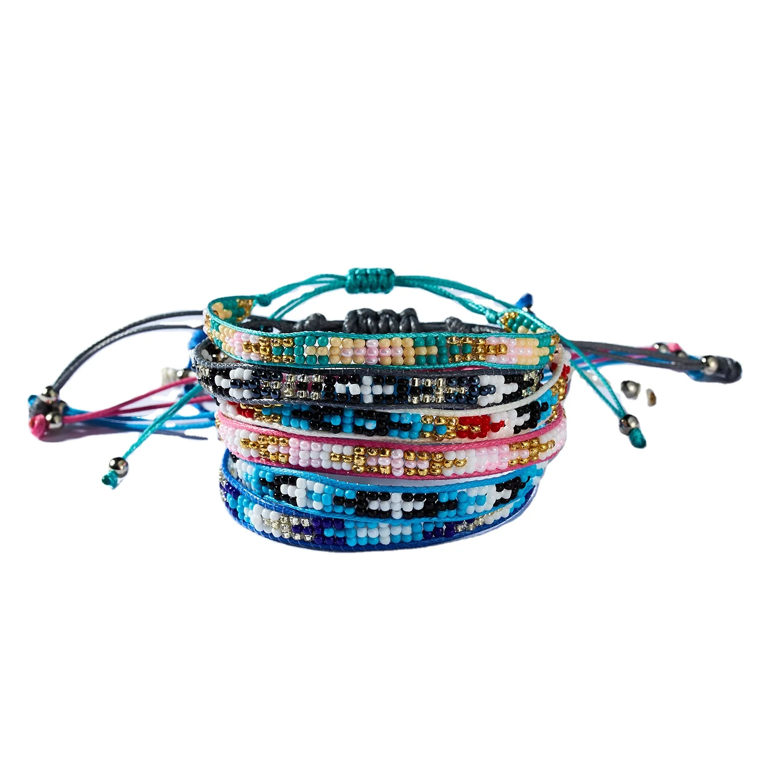 

Fashion Beaded Jewelry Handmade Rope Woven  Charm Bracelets for Women Girls Lover Gift, As shown in picture