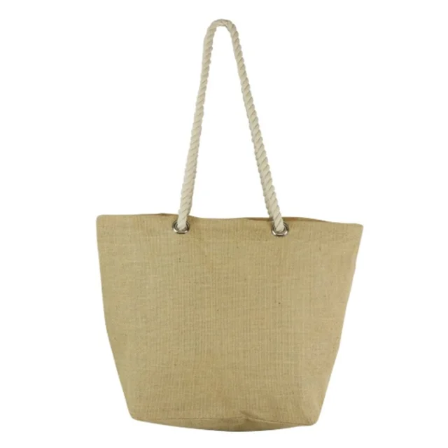 Customization Eco-friendly Burlap Jute Tote Beach Shopping Bag