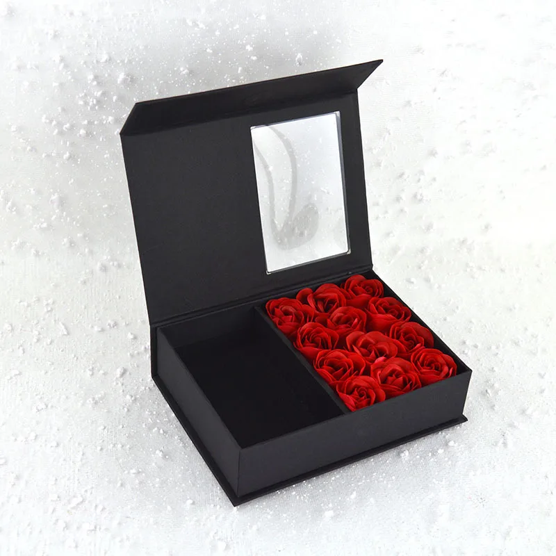 

Hot Selling Product Valentines Day Gift Packaging Sets Soap Rose Flower Boxes Sets Window Boxes For Forever Love