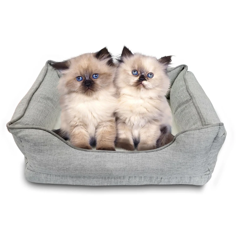 

Rectangle Washable Sleeping Puppy Bed Orthopedic Pet Sofa Bed with Different Sizes Soft Calming Cat or Dog Bed, Grey or customized colors cat bed or dog bed