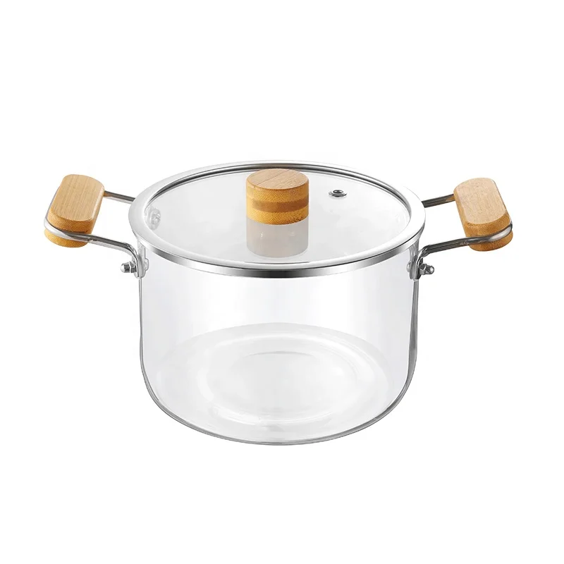 

Kitchen Cookware Borosilicate Pyrex Glass Cooking Pot Heat Resistant Milk Pot Soup Pot with Lid