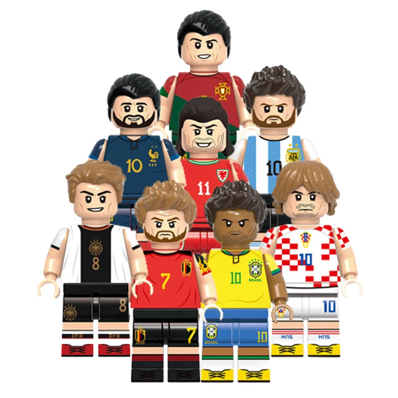 

G0103 sport player famous soccer players figures Messi Ronaldo mini athletes footballer plastic building blocks bricks kids toys