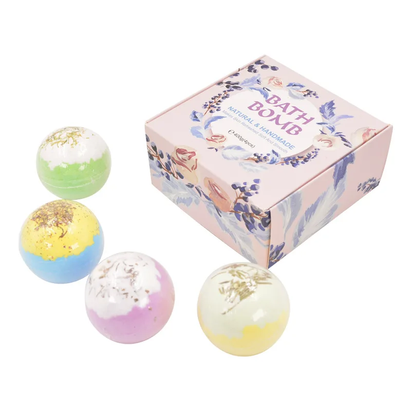 

Hot Selling 160g Custom Logo Holiday Gift Set Bubble Natural Vegan Organic Fizzy Bath Bombs
