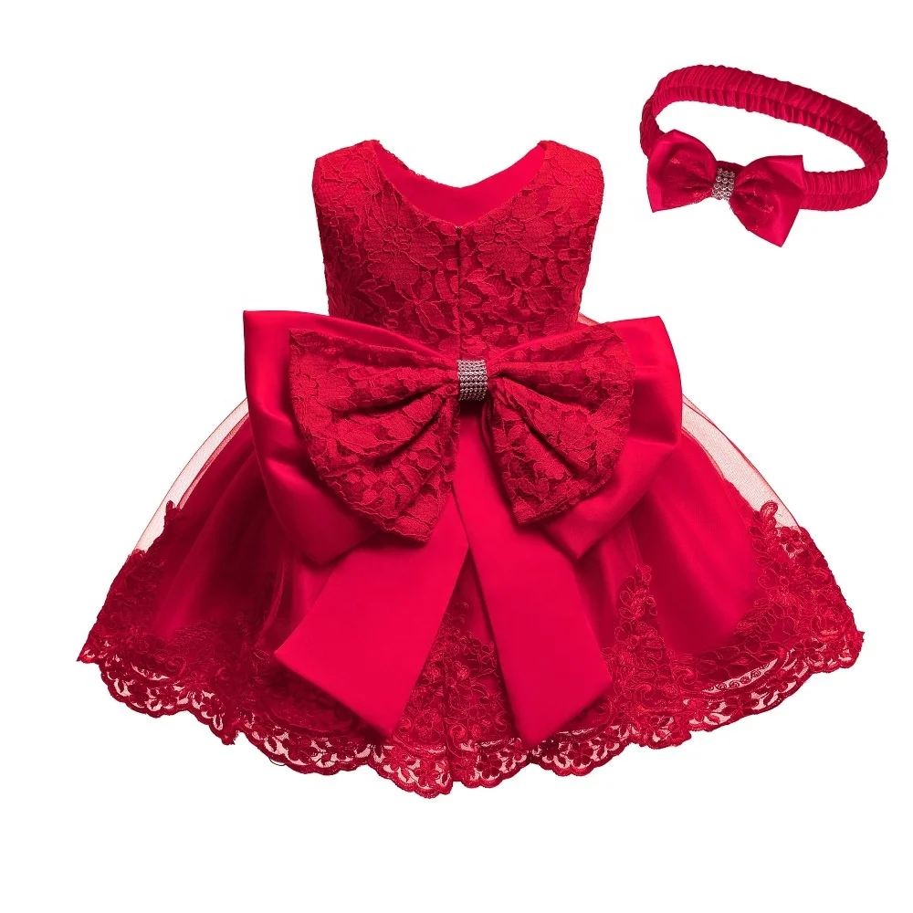 

Wholesale Baby Girls Lace Bow Dresses Pictures Ball Gowns Children Wedding Party Bridesmaid Sleeves Evening Girls' Dresses, As picture