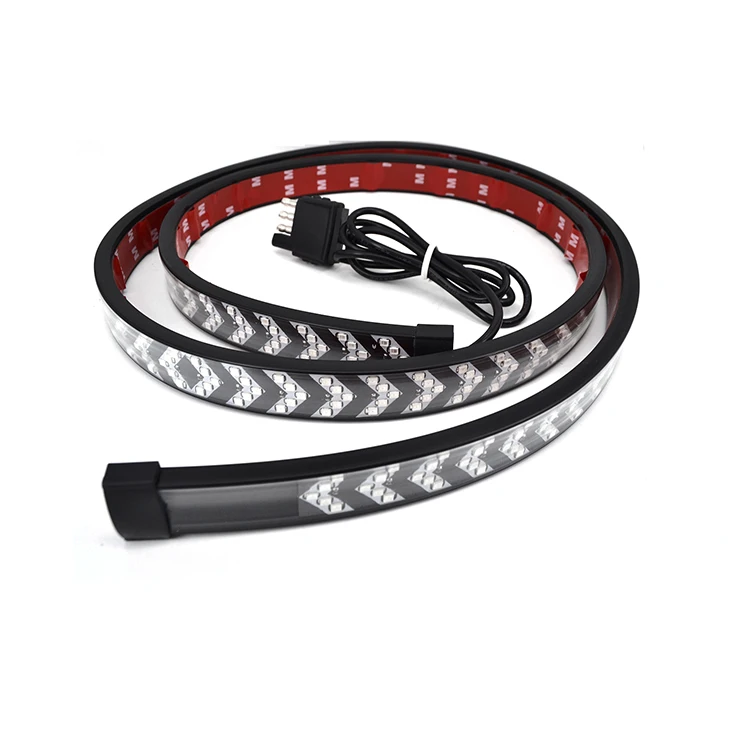 Top level 450pcs red scanning light waterproof high bright tailgate turn right left led light strip bar for cars suv