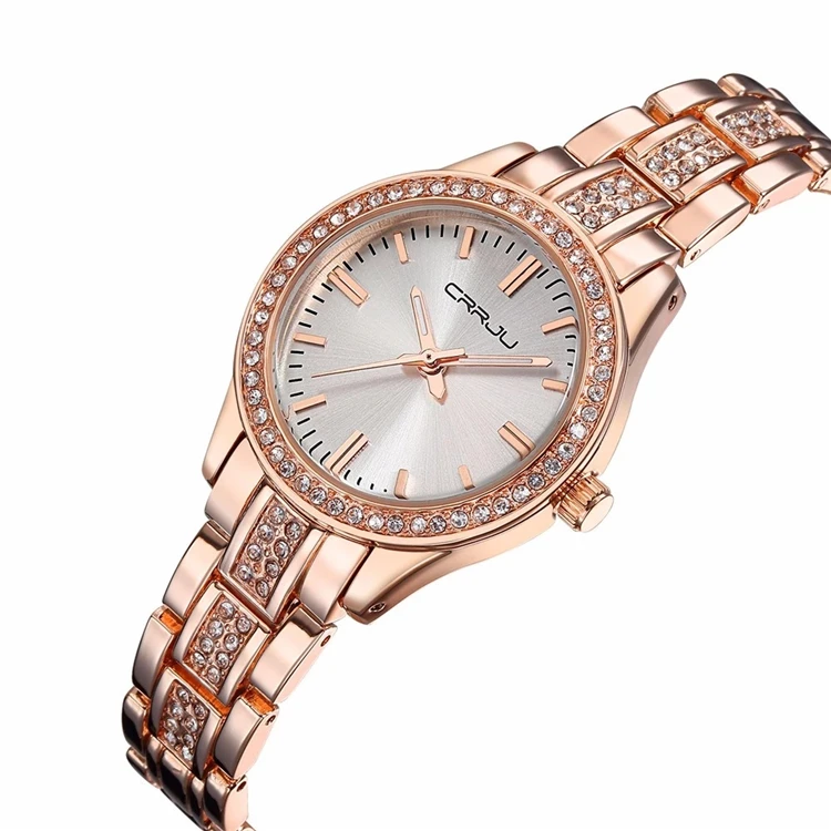 

Fashion Women CRRJU 2115 Watch Flower Rhinestone Wrist Watches Luxury Casual Female Quartz Watch Relogio Feminino Drop Shipping