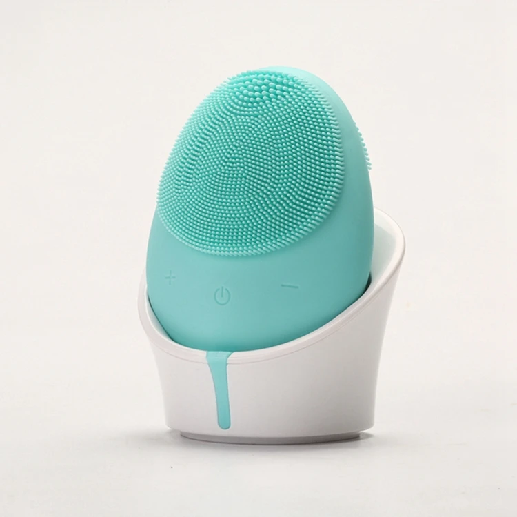 

2020 Electric Facial Brush Sonic Vibration Mini Silicone Face Cleansing Brush