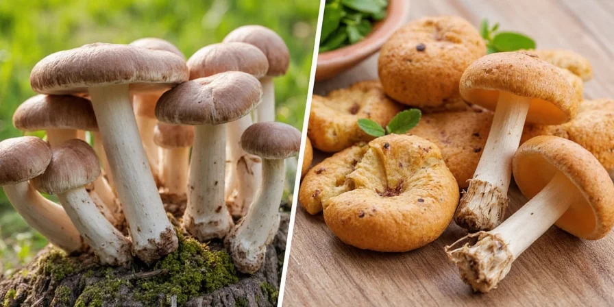 Plated mushroom dish with herbs