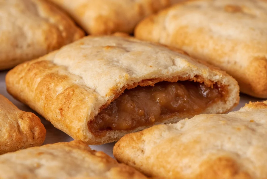 Close-up photo of a perfectly toasted cinnamon brown sugar pop tart showing the golden crust and melted brown sugar cinnamon filling oozing slightly from the edges