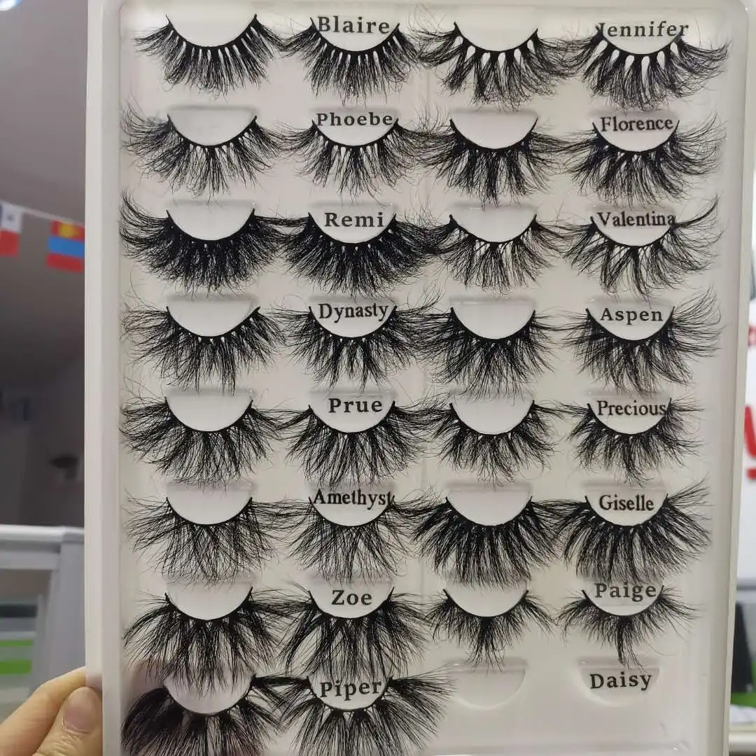 

Bulk Lash Wholesale Customized Boxes Private Label Super Curly Fluffy 25mm Mink lashes