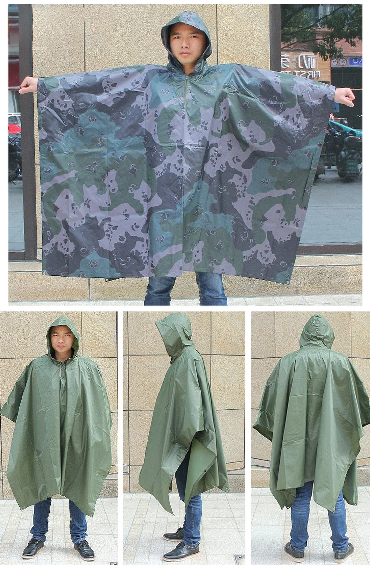 多用途轻质多am涤纶雨衣防水斗篷迷彩雨衣 - buy tactical raincoat
