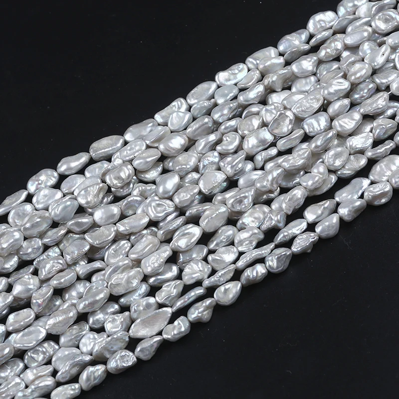 

Wholesale keshi pearl gray color  loose freshwater pearl beads in strands