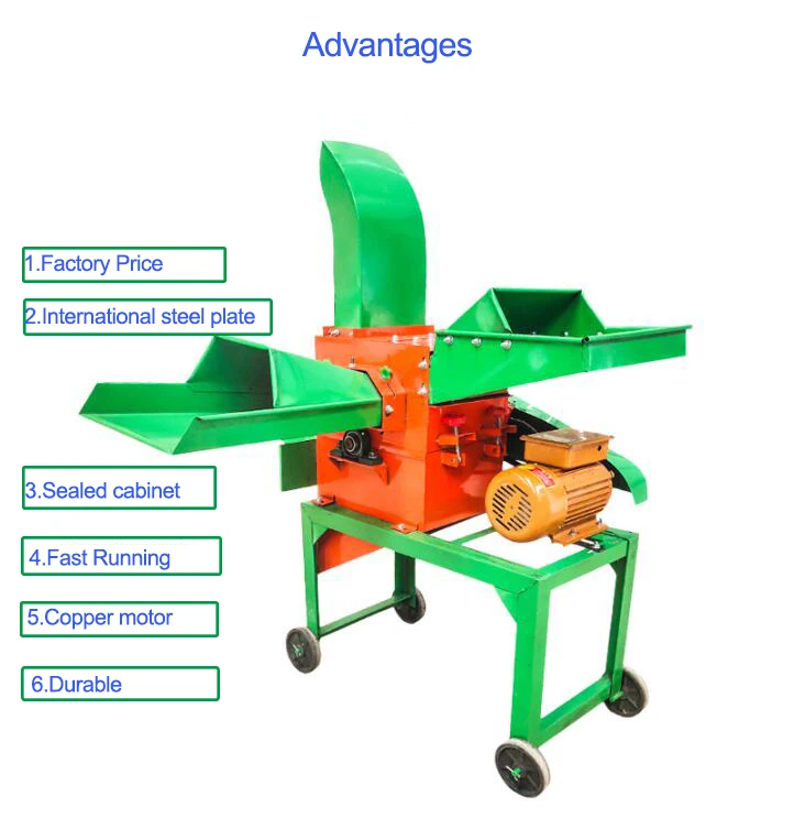 Cheap Price High Capacity Animals Feed Grass Chopper Crusher Machine Straw Corn Stalk Chaff Cutting Shredding Machine