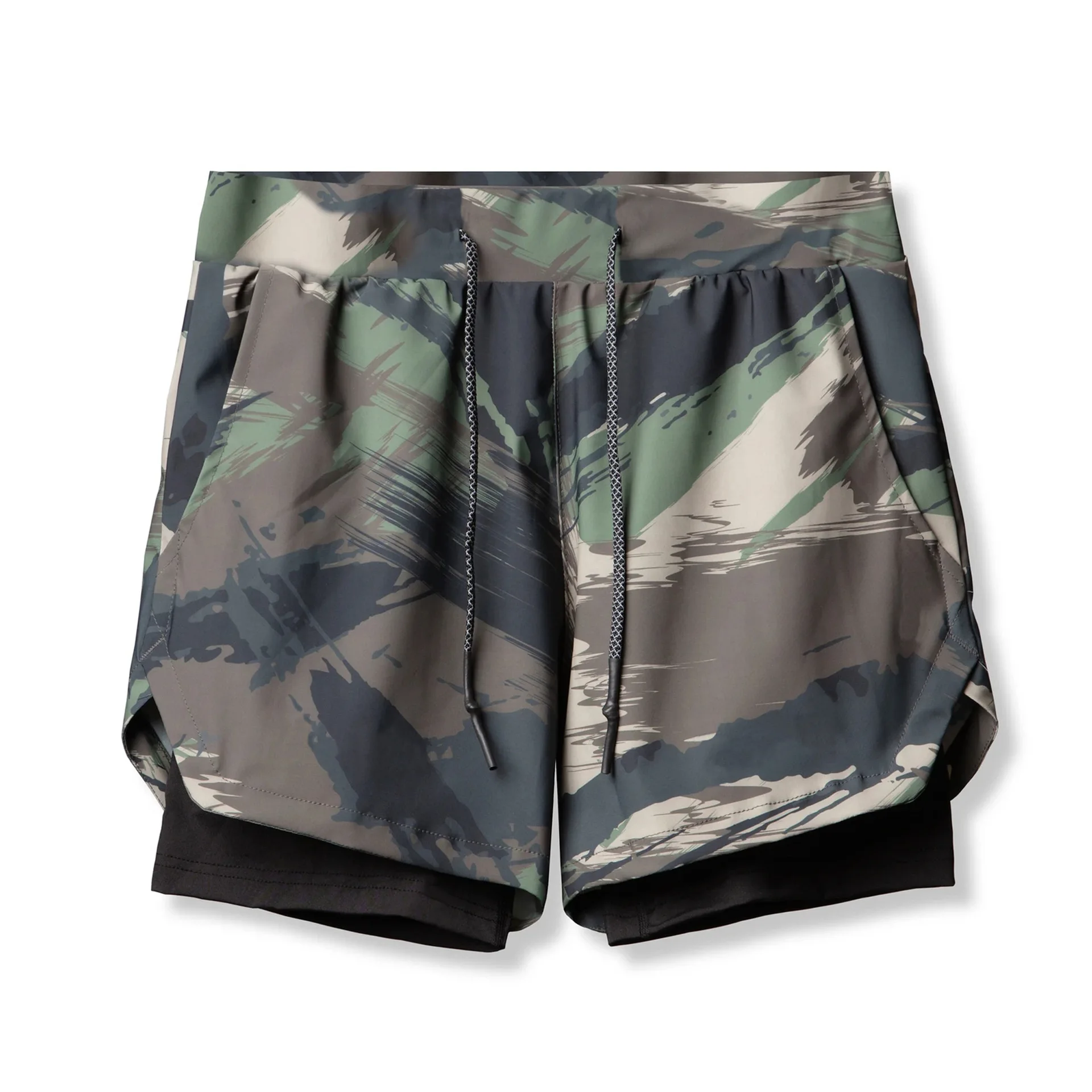 

Homme Dual Layer Sports Camo Shorts With Tights Mens 2 En 1 Hombr All Over Print Fitness 5 Inch Inseam Shorts With Liner, Picture