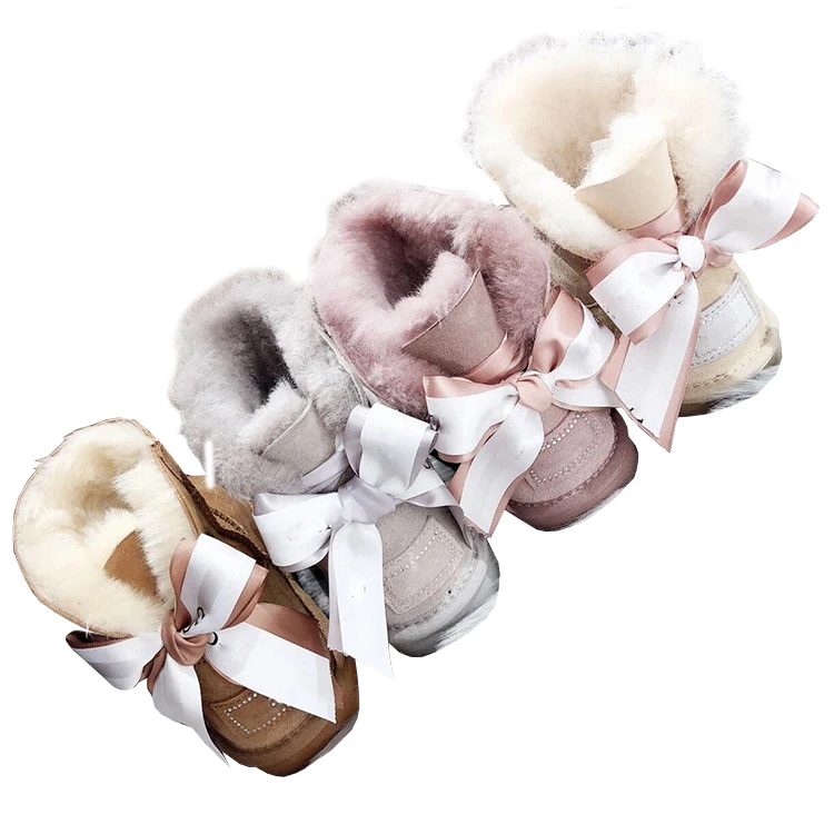 

Custom winter made lovely bow warm snow boots kid snow boots, Maroon, twilight powder, cream, roland grey