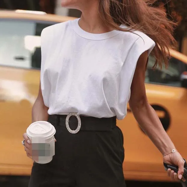 

FS0782D 2020 spring Fashion women round collar Tops