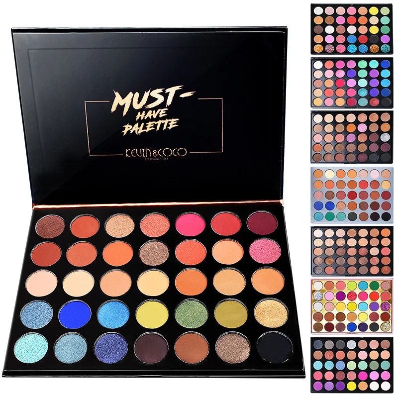 

High pigment private label 35 pan eye shadow pallet custom cosmetics makeup products eyeshadow palette with private label