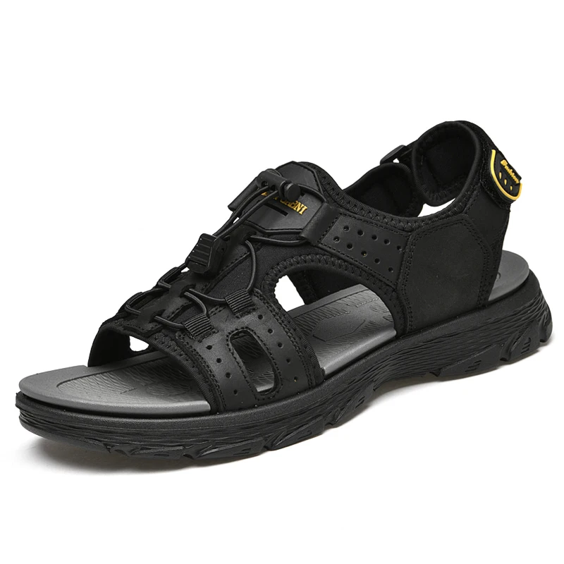 

Factory Made Outdoor Casual Beach Sandals Durable Shock Absorption Anti-slip Men Leather Sandals