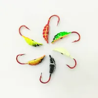 

HUIPING 1.4g 22mm Mini Lead Fish Jigging Hooks Lure Ice Fishing Bait Winter metal jig Fishing Lures 6pcs/set