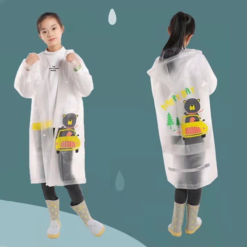 

Custom Kids Reusable Rain Coat Cartoon 100% Breathable Waterproof Rainwear EVA Cute Children Raincoat, Pink,yellow,blue,green