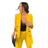

Women's Casual Long Sleeve 2 Piece Set Women Clothing Pants Suit Open Front Work Office Blazer Jacket