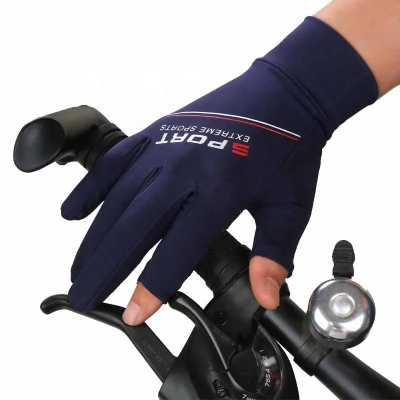 

Ice silk sunscreen fitness sports mitten Bicycle riding ice mitten half finger mitten