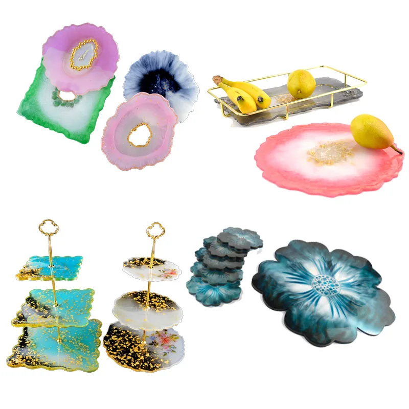 

Irregular Shape Fruit Tray Mold DIY Coaster Mold Three Layer Tray Epoxy Resin Mold Jewelry Crafts