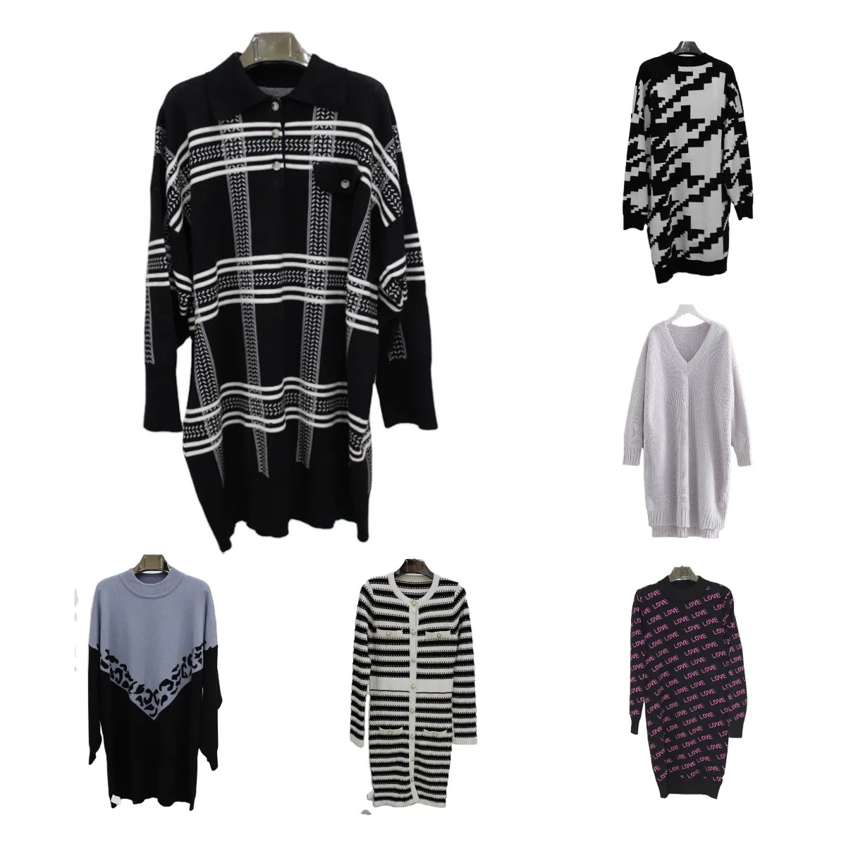 

Women's warm s20weater autumn and winter half high collar medium length high elastic elegant knitted pullover slim sweater dress