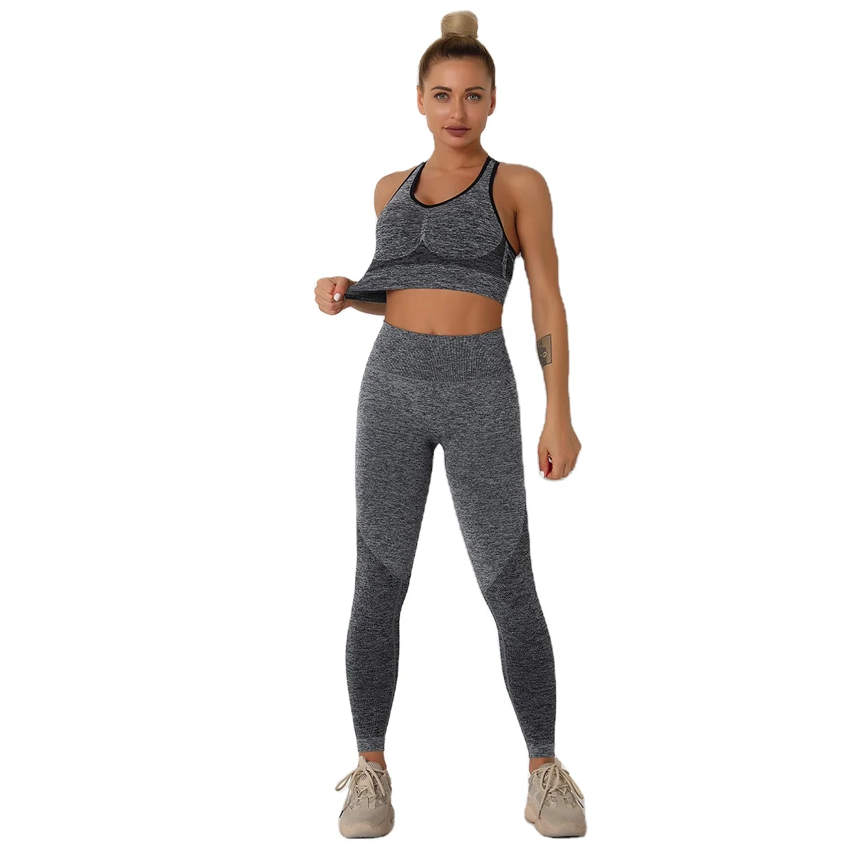 

Wholesale gym fitness wear yoga fitness clothing suit woman sports running slim clothes